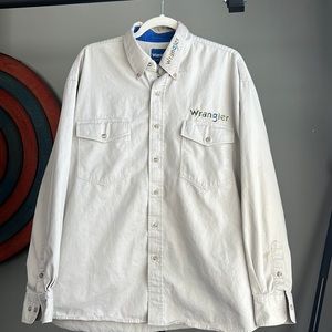 Men’s wrangler button down, western shirt, double pocket, vintage xxl